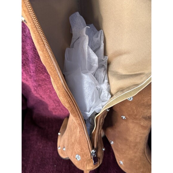 Women’s Knee High Stiletto Boots Size 6 Pointed Toe High Heels Wide Calf Brown - Picture 10 of 15